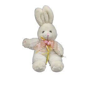 Atico Rabbit  plush toy White Ribbon bow 14" stuffed animal